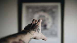 Flower Hand Tattoo Focus Shot Wallpaper