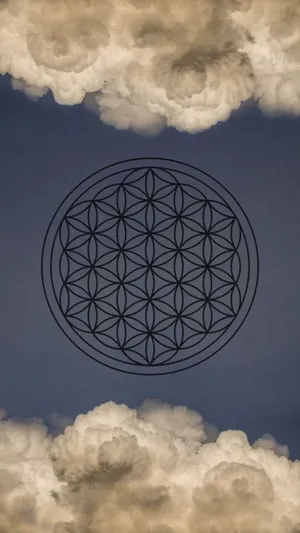 Flower Of Life In The Clouds Wallpaper