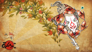 Flowery Amine Amaterasu Okami Wallpaper