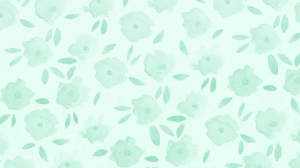 Flowery Pastel Green Aesthetic Wallpaper