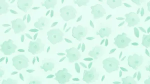 Flowery Pastel Green Aesthetic Wallpaper