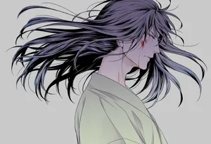 Flowing Hair Anime Character Wallpaper