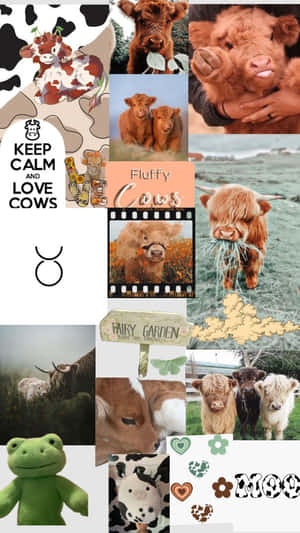 Fluffy Cow Collage Aesthetic.jpg Wallpaper