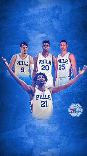 Fly 76ers Flag With A Customized Iphone Wallpaper