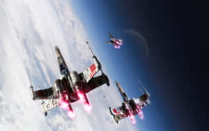 Fly Through The Galaxy In A Star Wars X-wing Wallpaper