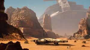 Fly Through The Galaxy With The Iconic Millenium Falcon. Wallpaper