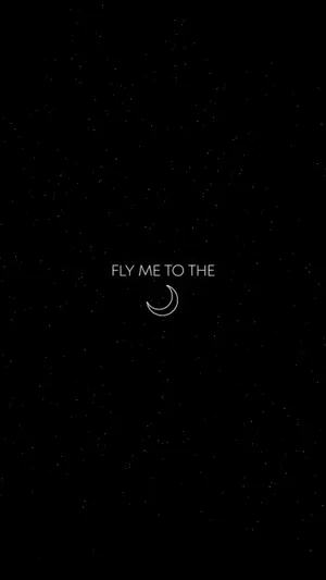 Fly To Moon Minimalist Black Phone Wallpaper