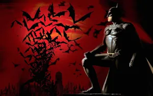 Flying Bat In The Evening Sky Wallpaper