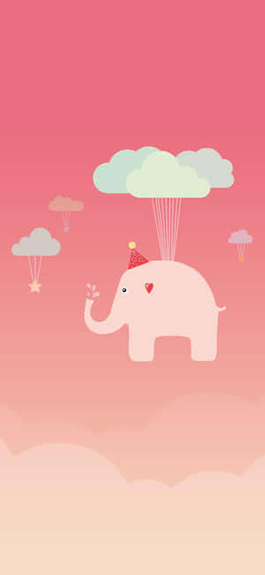 Flying Elephant Cute Art Illustration Wallpaper