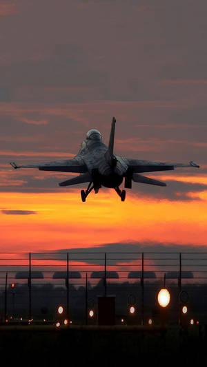 Flying Over Sunset Jet Iphone Wallpaper