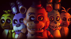 Fnaf_ Animated_ Characters_ Group_ Shot Wallpaper