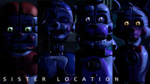 Fnaf Sister Location - Animated Characters In Action Wallpaper