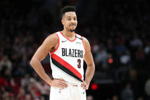 Focus Shot Of Blazers Cj Mccollum Wallpaper