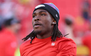 Focused Athlete Red Jersey Wallpaper