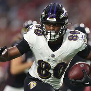 Focused Football Player Number80 Wallpaper