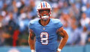 Focused Football Quarterback Number8 Wallpaper