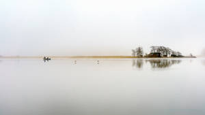 Fog At Lake Summanen Finland Wallpaper