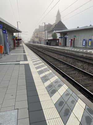 Foggy Morningat Schifflange Train Station Wallpaper