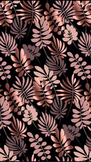 Foliage Rose Gold Iphone Wallpaper