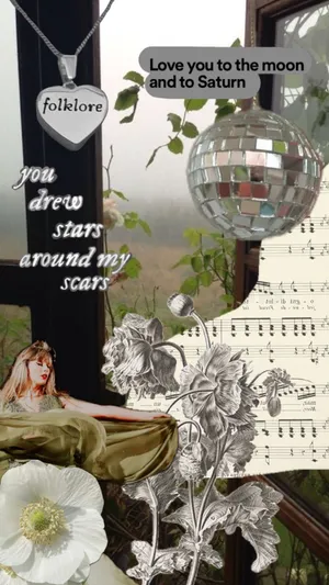 Folklore Aesthetic_ Moon Saturn Stars Wallpaper