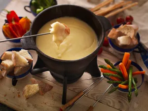 Fondue And Bread Cubes Wallpaper