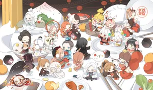 Food Fantasy Feast Celebration Wallpaper