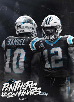 Football Athletes Dj Moore And Curtis Samuel Carolina Panthers Wallpaper