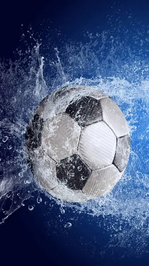 Football Galaxy Ball With Splash Of Water Wallpaper