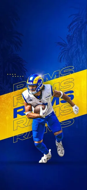 Football Player Action Pose Rams Uniform Wallpaper