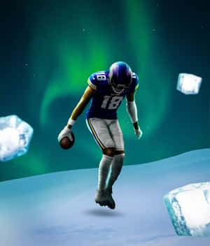 Football Player Aurora Ice Dance Wallpaper