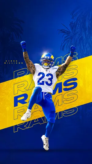 Football Player Celebration Rams Uniform Wallpaper