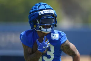 Football Player Kyren Williams Training Session Wallpaper