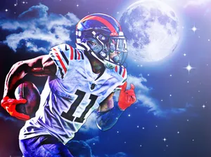 Football Player Moonlight Run Wallpaper