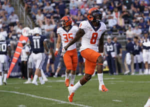 Football Player Number8 Action Shot Wallpaper