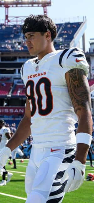 Football Player Number80 Bengals Uniform Wallpaper