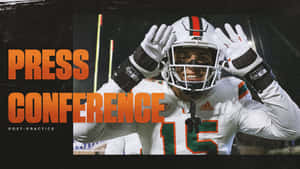 Football Player Press Conference Graphic Wallpaper