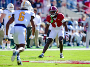 Football Player Ready Position Wallpaper