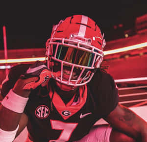 Football Player Red Aura Wallpaper