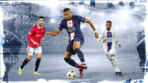 Football Stars Ronaldo Messi Neymar Collage Wallpaper