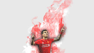 Footballer Philippe Coutinho Fan Art Wallpaper