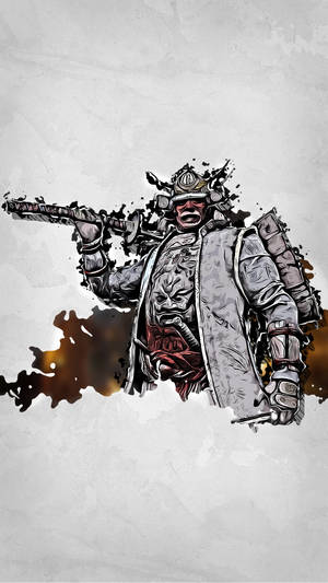 For Honor Phone Kensei Outline Art Wallpaper