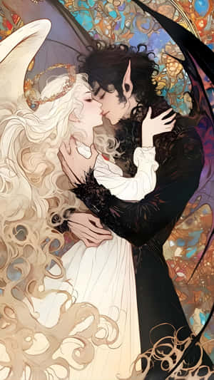 Forbidden Love Angel And Demon Wallpaper