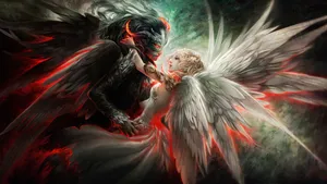 Forbidden Love Angel And Demon Wallpaper