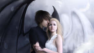 Forbidden Love Angel And Demon Wallpaper