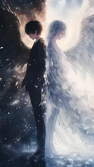Forbidden Love Angel And Demon Wallpaper