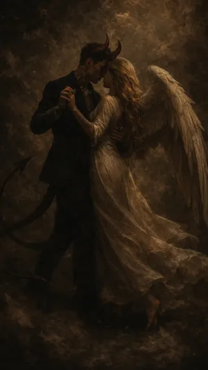 Forbidden Love Angel And Demon Wallpaper