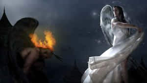 Forbidden Love Angel And Demon Wallpaper