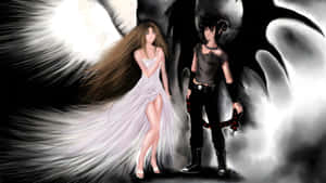 Forbidden Love Angel And Demon Wallpaper