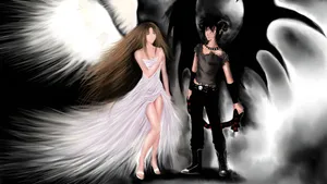 Forbidden Love Angel And Demon Wallpaper