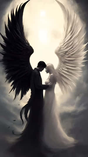 Forbidden Love Angel And Demon Wallpaper